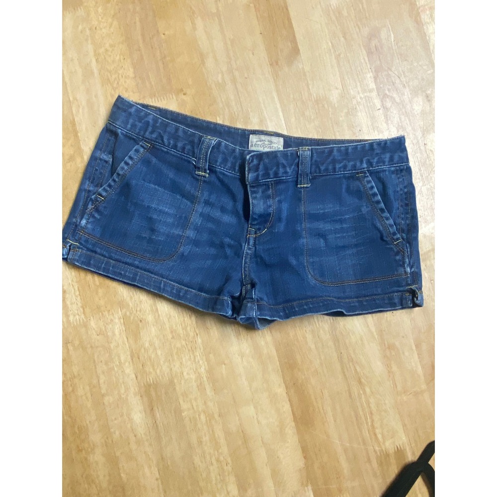 Abercrombie & Fitch Low Rise Micro Denim Shorts Dark Wash Blue Size 7/8 Y2K